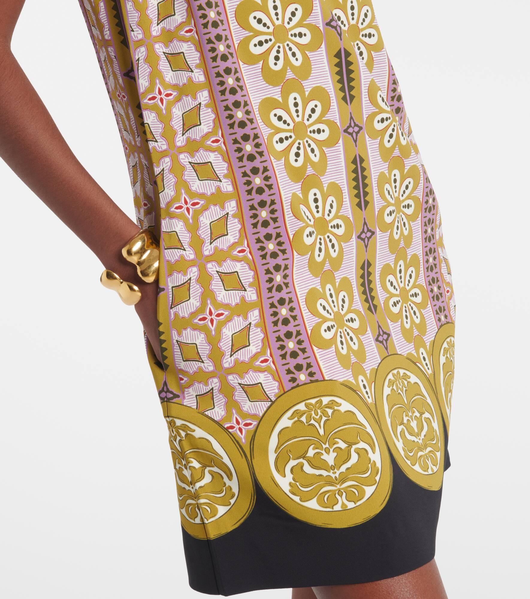 Stretch Tunic printed satin minidress - 5