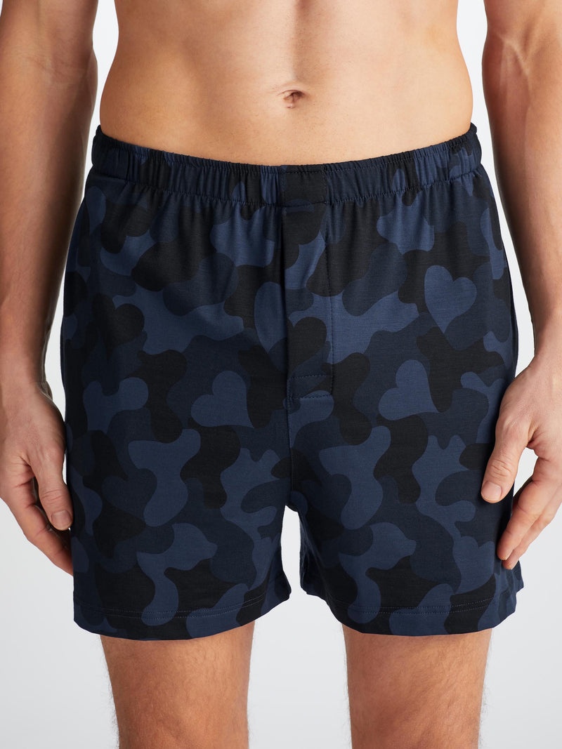 Men's Short Pajamas London 11 Micro Modal Navy - 5