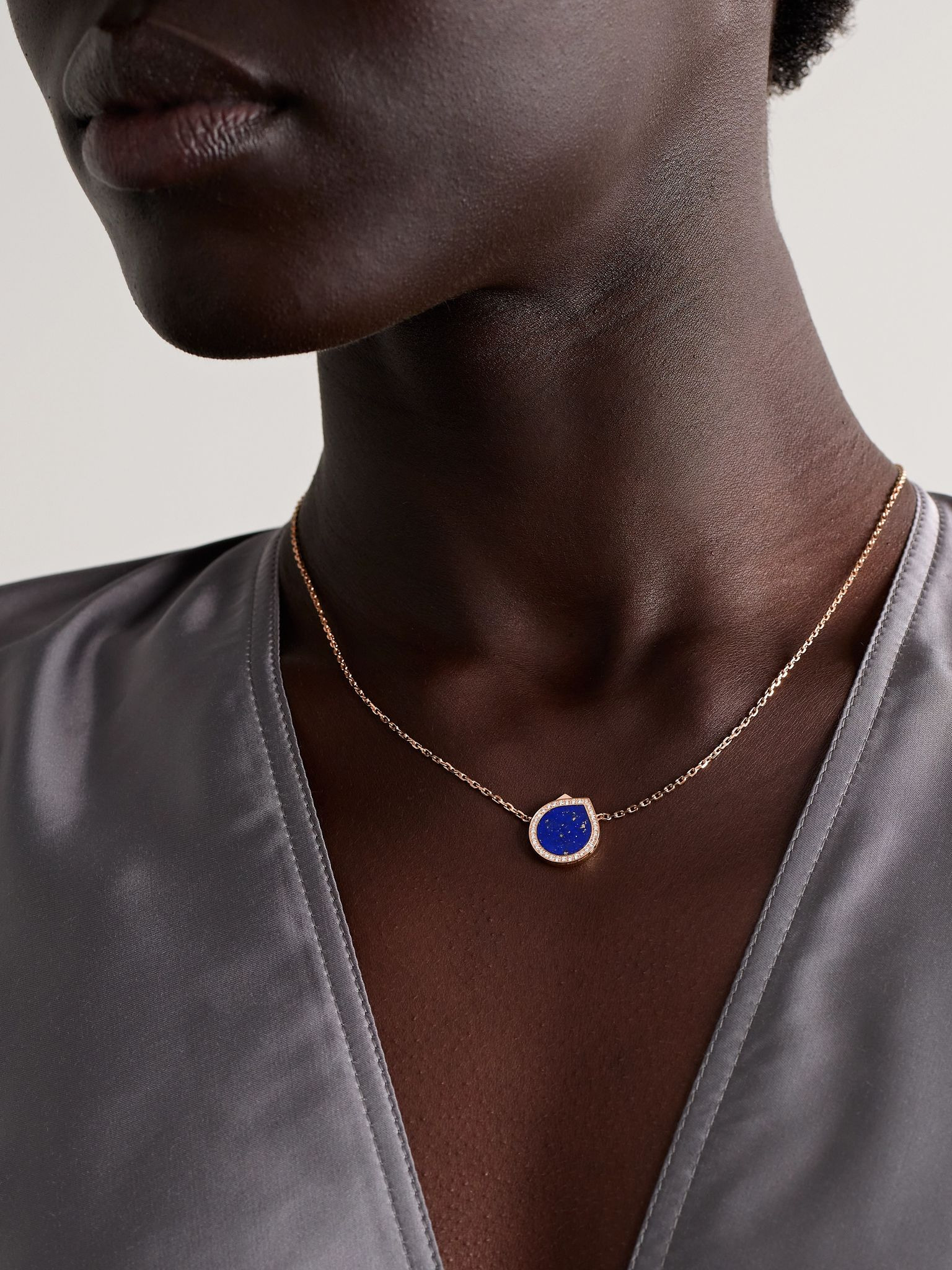 Antifer 18-karat rose gold, lapis lazuli and diamond necklace Gold - 2