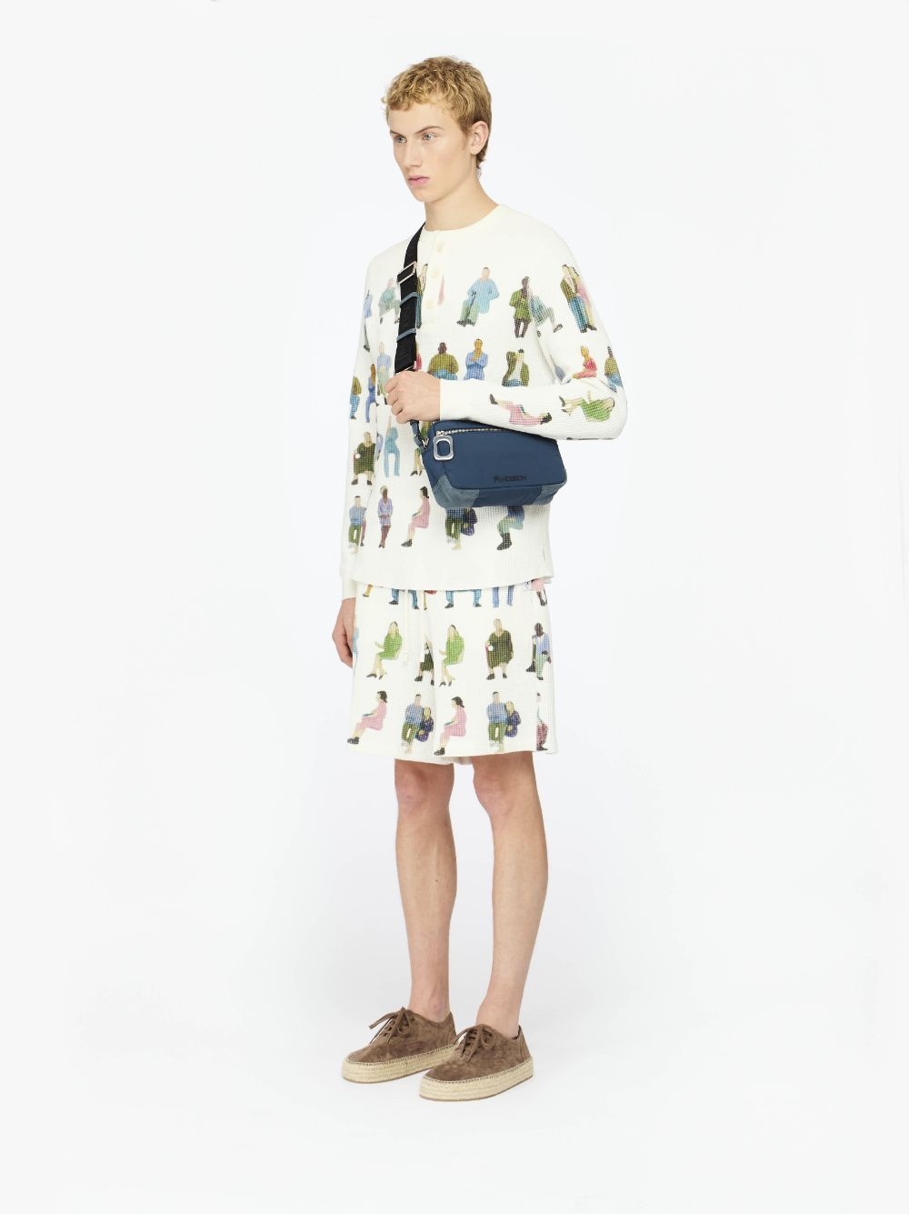 PRINTED WAFFLE HENLEY TOP - 4