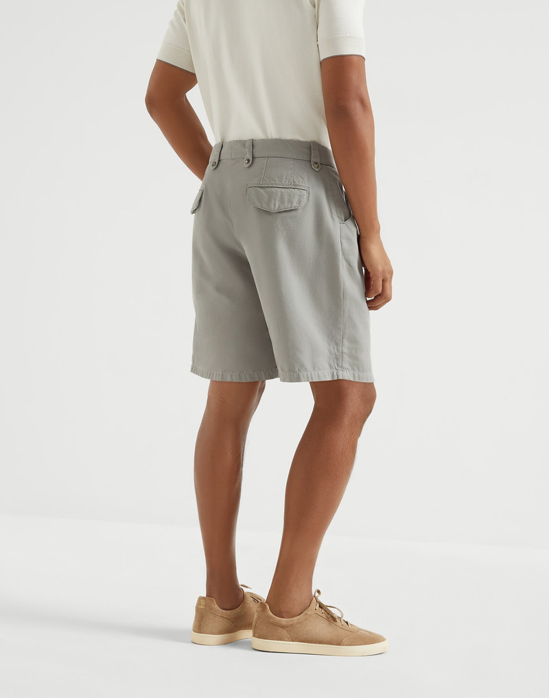 Brunello Cucinelli Garment-dyed Bermuda shorts in twisted cotton gabardine outlook