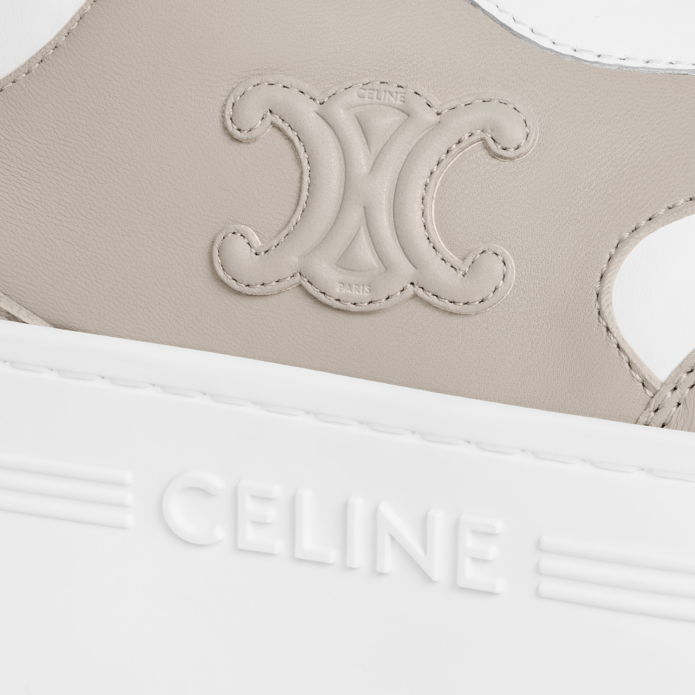 CELINE - BLOCK SNEAKER WITH TRIOMPHE IN CALFSKIN - 5