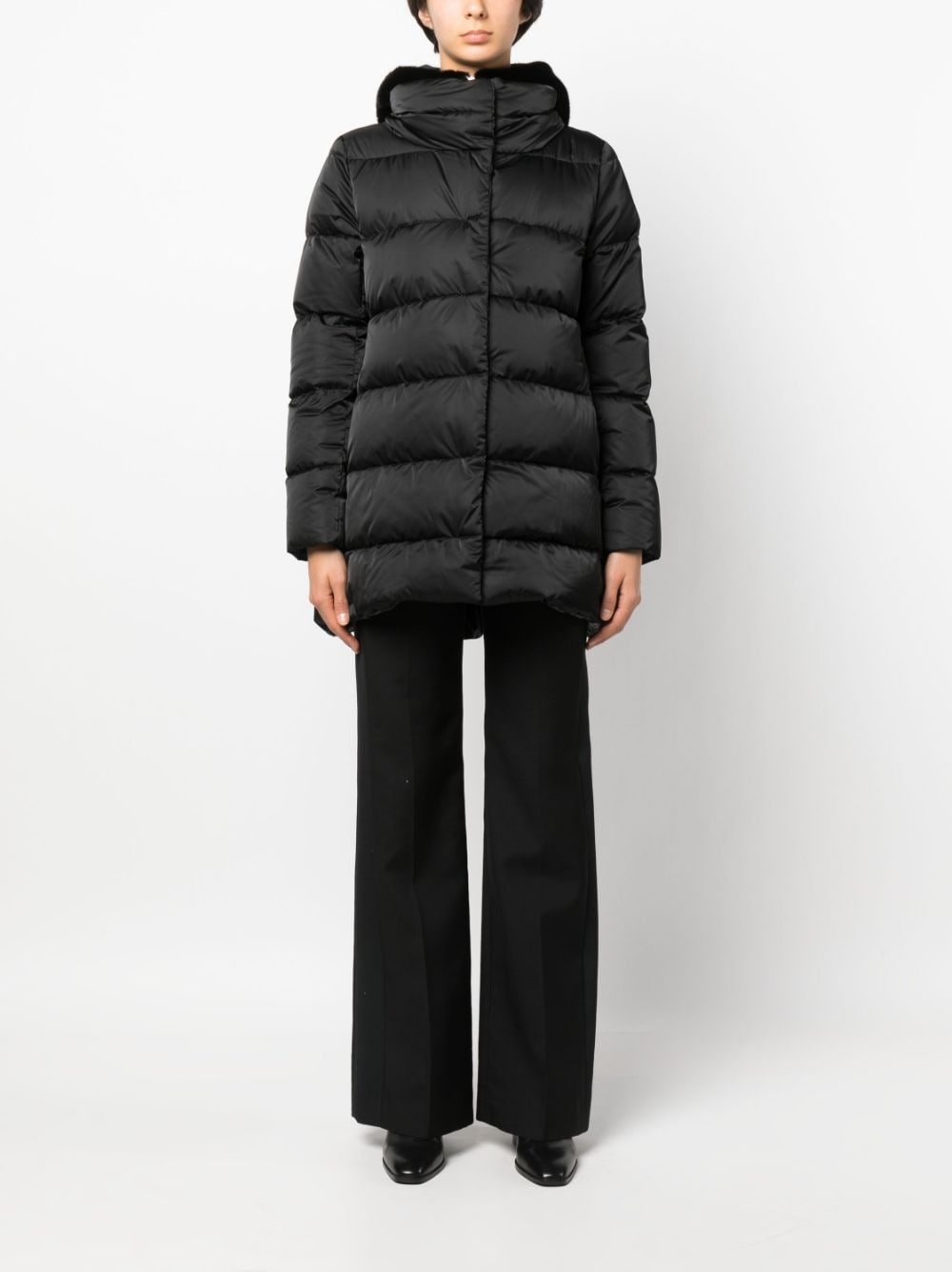 hooded quilted coat - 2