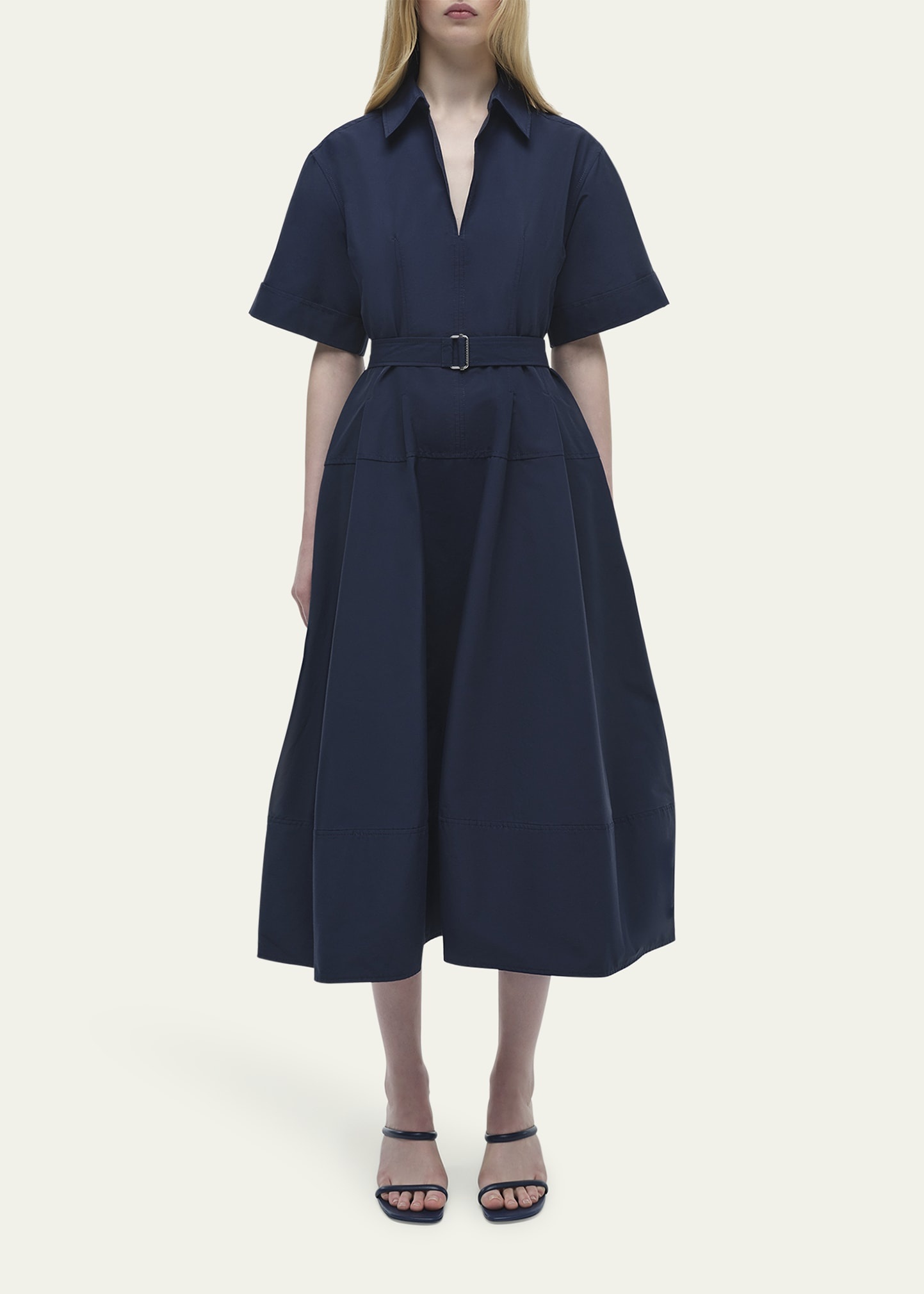 Deanna Short-Sleeve Belted Midi Dress - 2