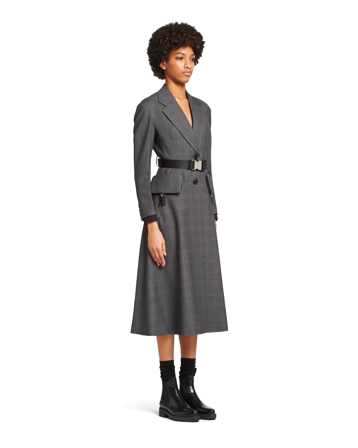 Single-breasted Prince of Wales check coat - 3
