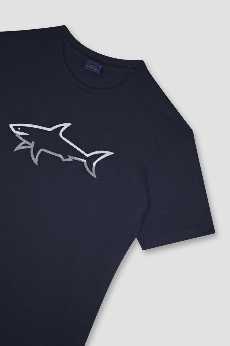 T-SHIRT IN COTTON JERSEY WITH REFLECTIVE SHARK PRINT 5