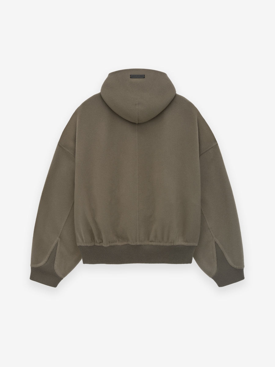 Double Wool Cashmere Hooded Bomber - 3