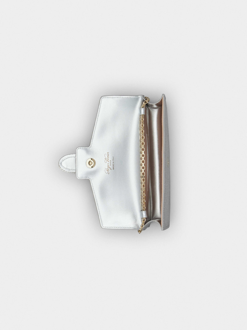 Miss Vivier Strass Buckle Clutch in Glitter Fabric 7