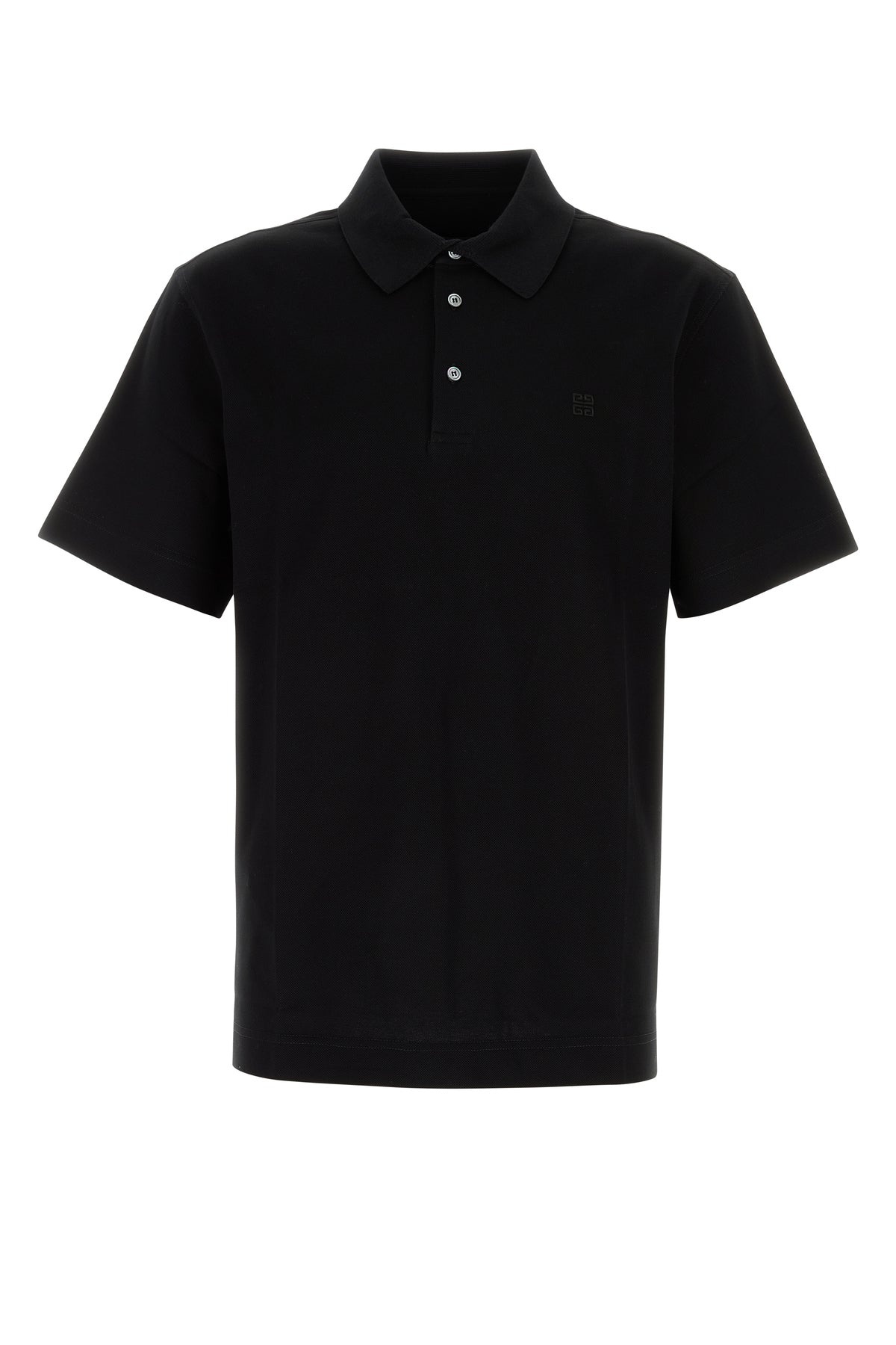 Black piquet polo shirt - 1