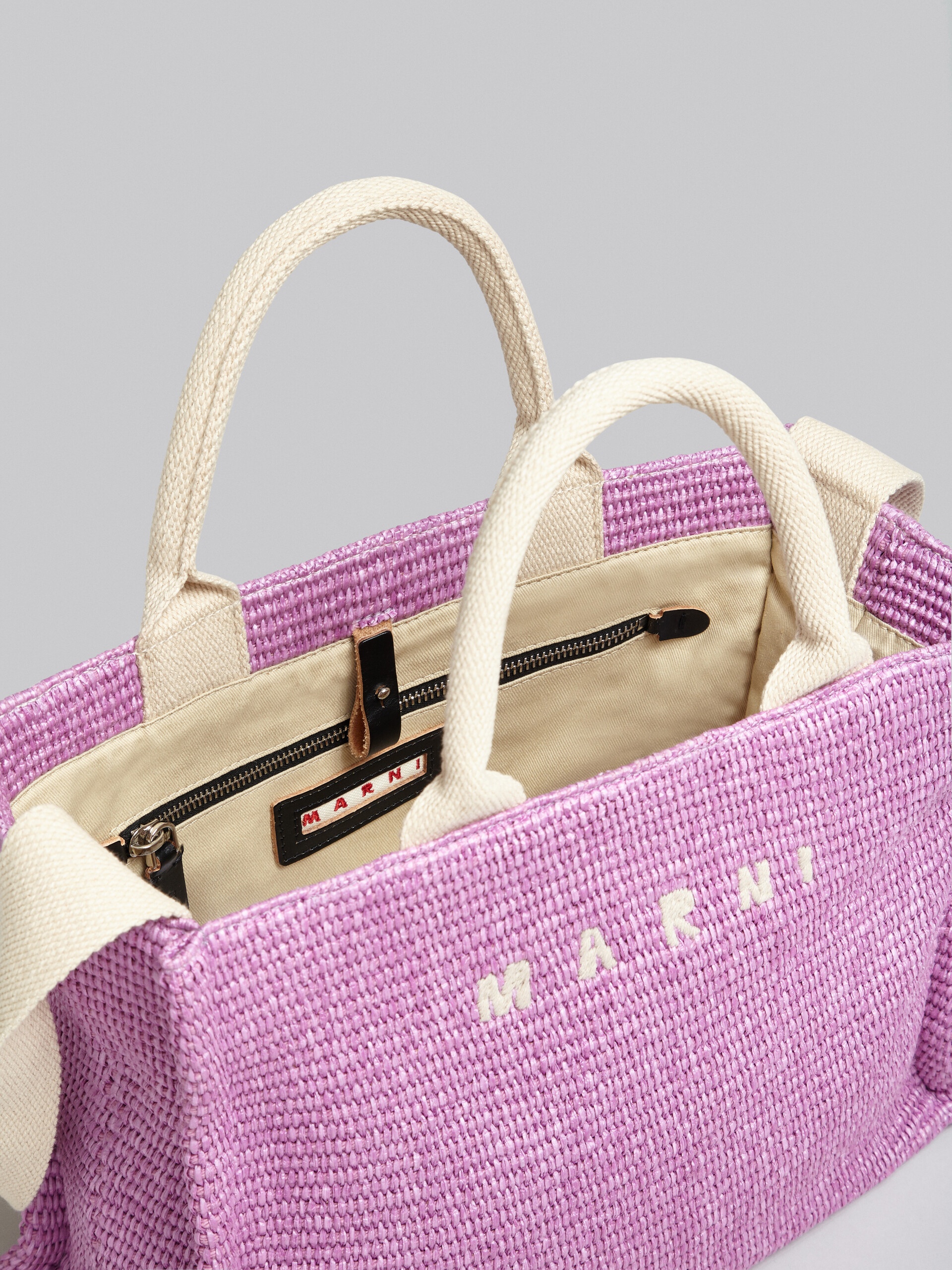 LILAC RAFFIA SMALL TOTE BAG - 4
