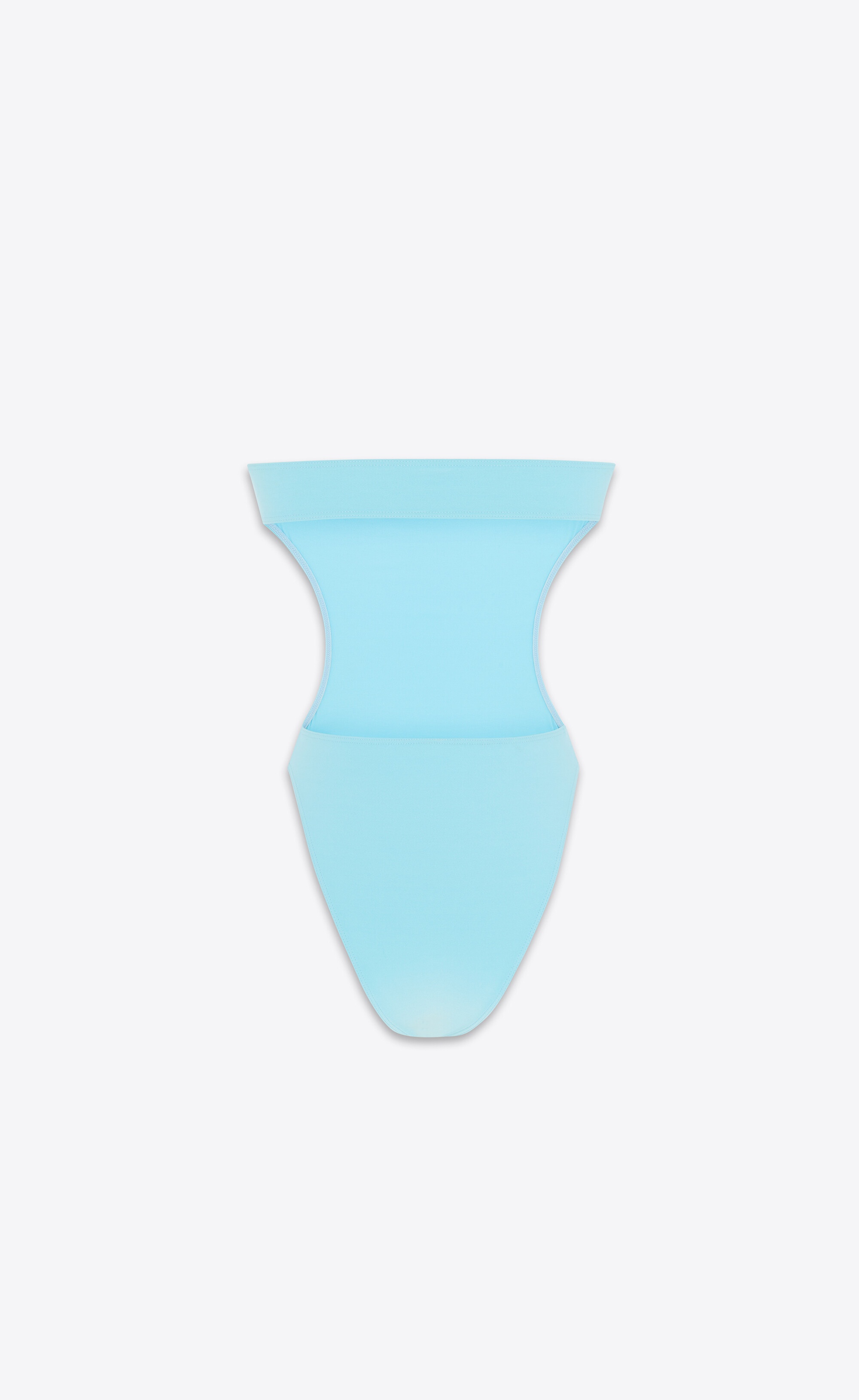 shiny strapless cut-out swimsuit - 3