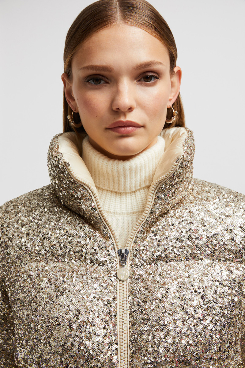 Anternes Sequin-Embroidered Short Down Jacket 7