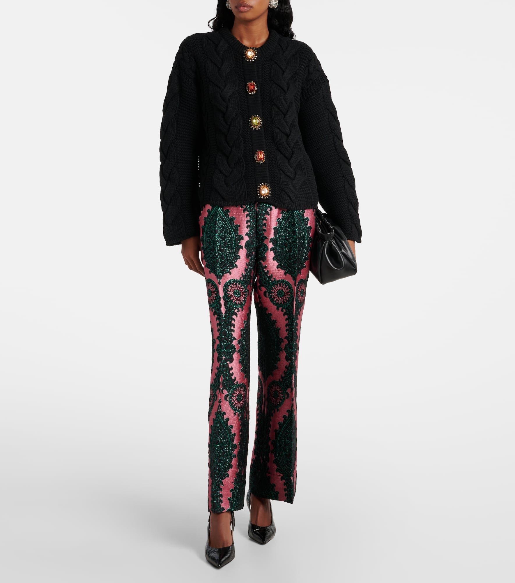 Portrait embellished cardigan - 2