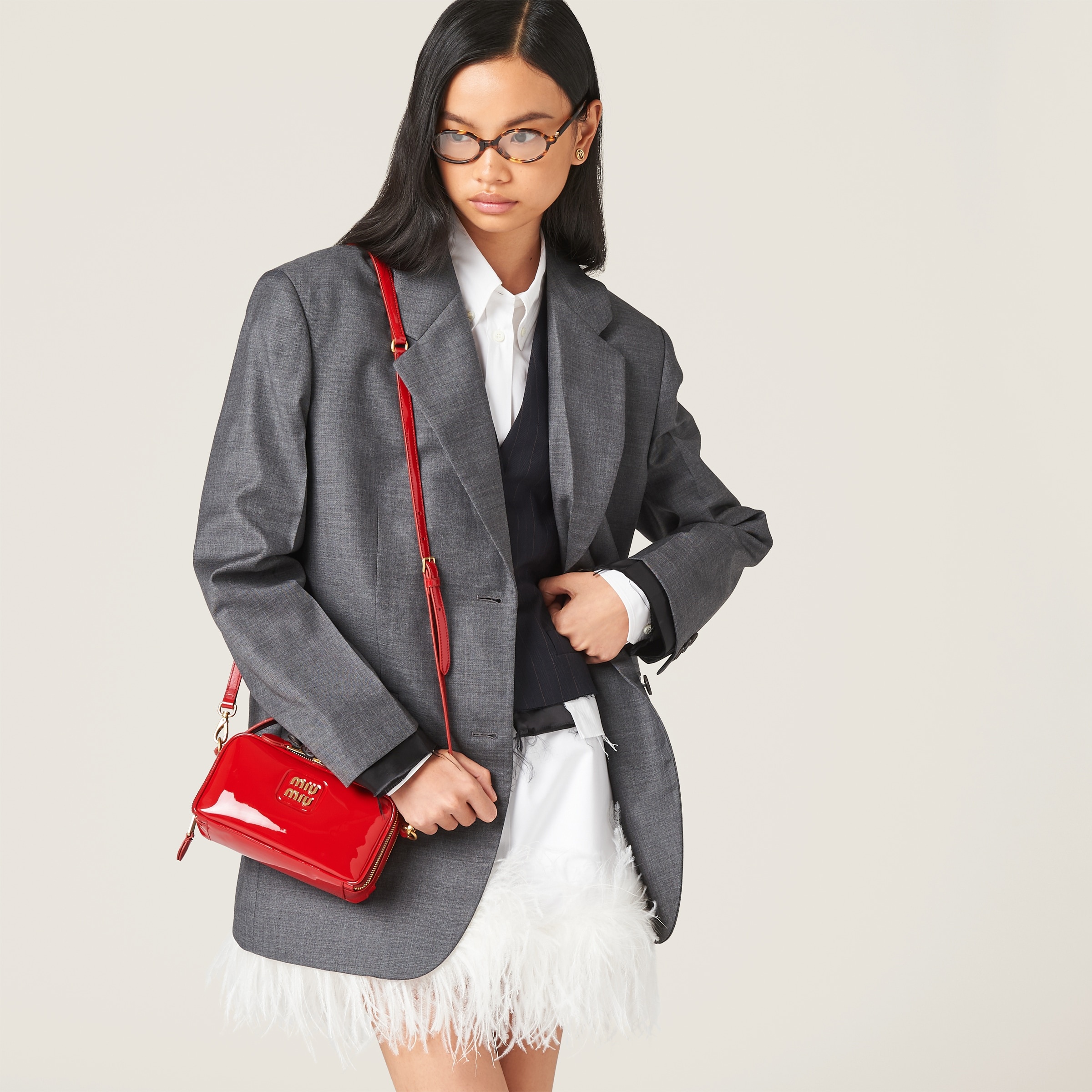 Leather and patent leather shoulder bag - 7