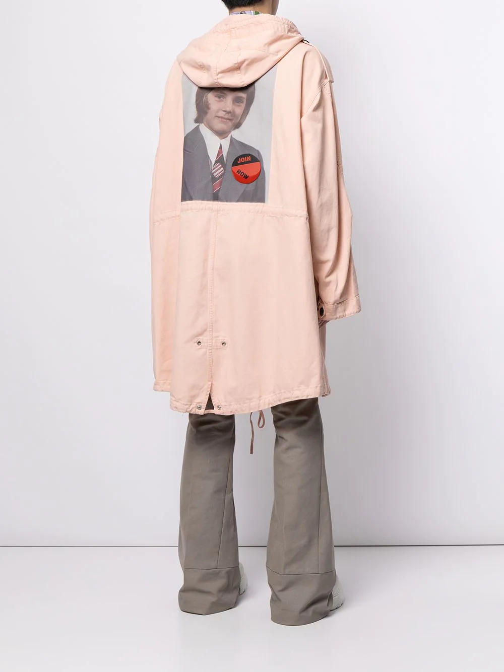 photograph-print hooded coat - 4