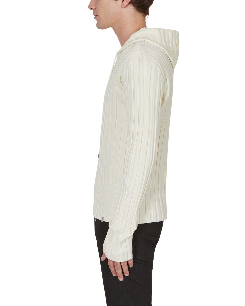 RIBBED KNIT HOODIE - 4