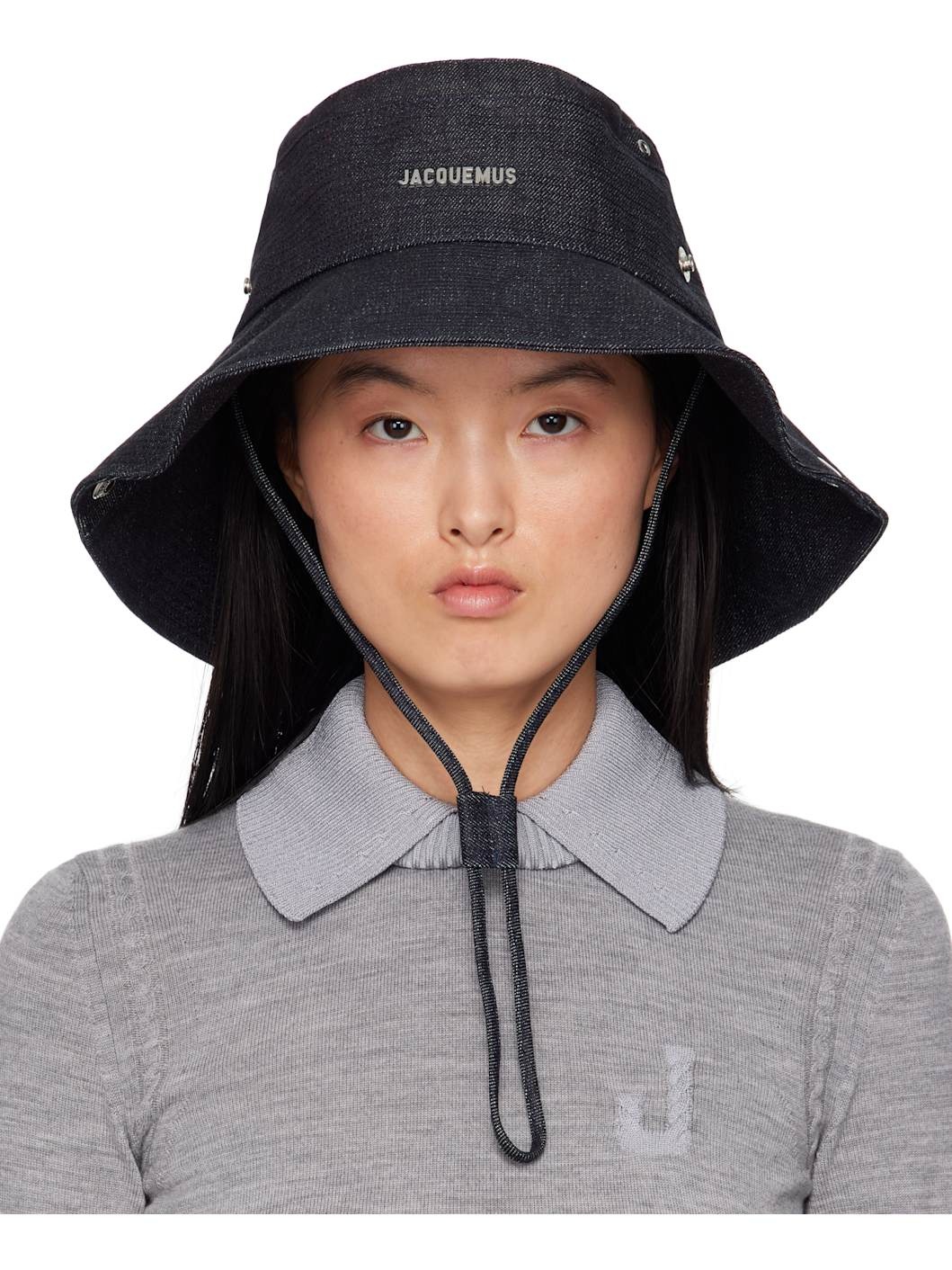 Navy La Croisière 'The de-Nîmes' Denim Bucket Hat - 1