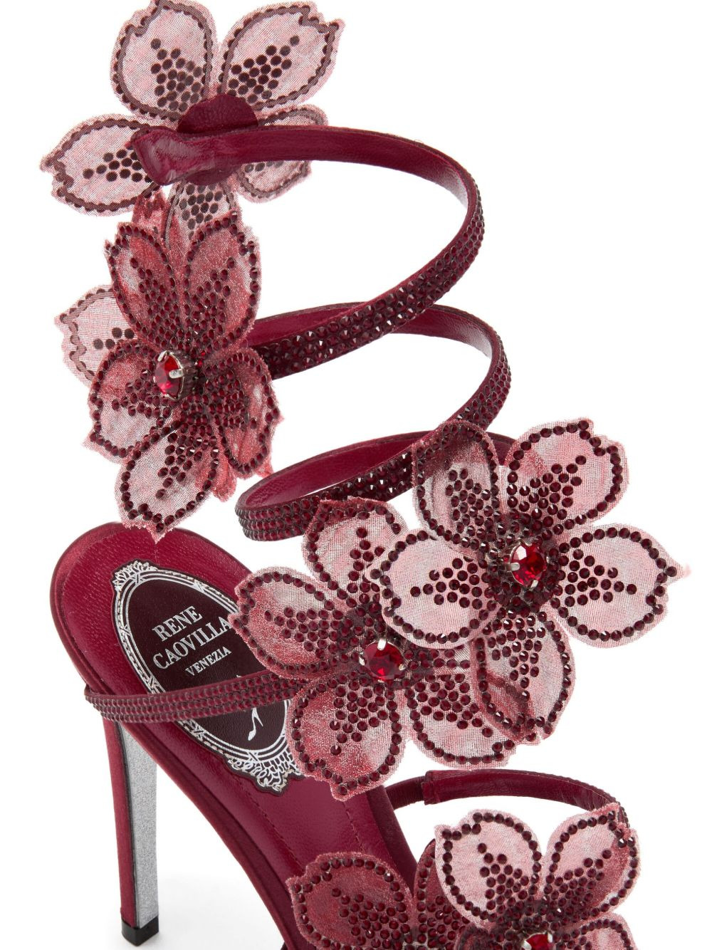 105mm crystal-flower embellished sandals - 3
