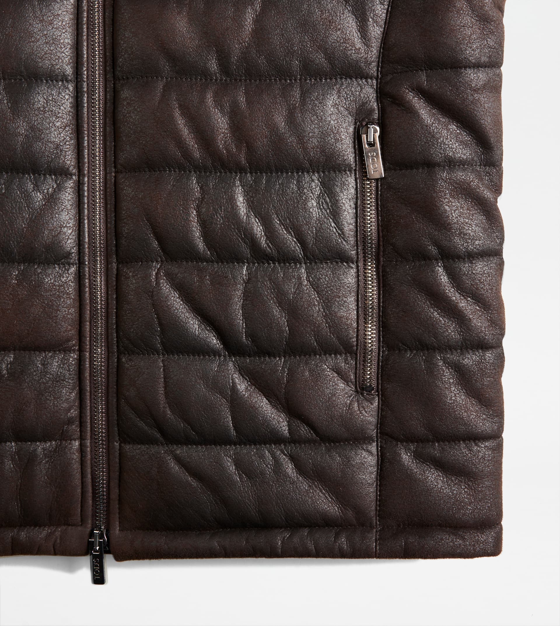 GILET IN SUEDE - BROWN - 4