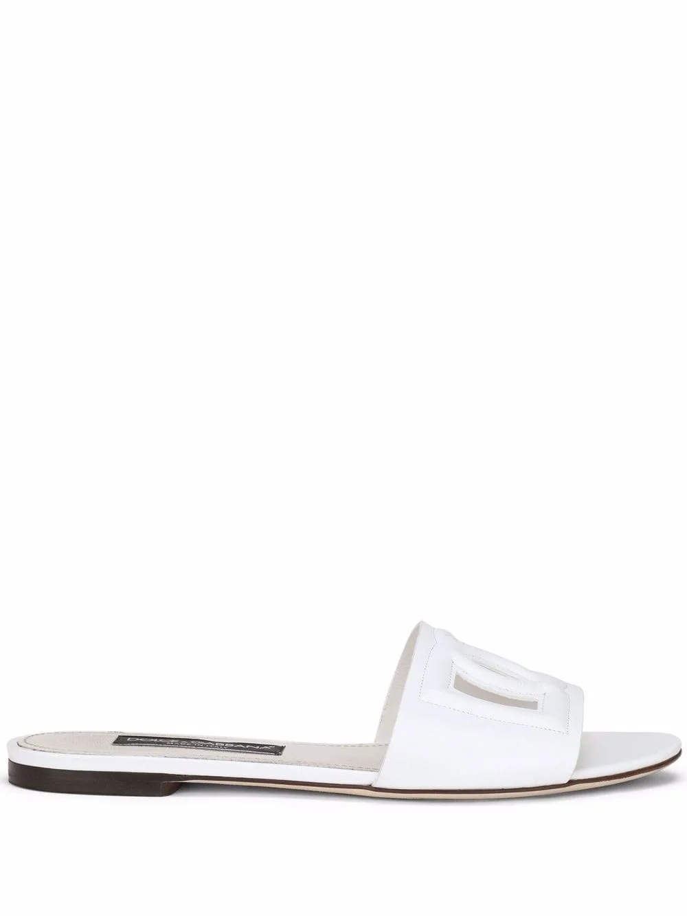 DG Logo leather flat sandals - 1