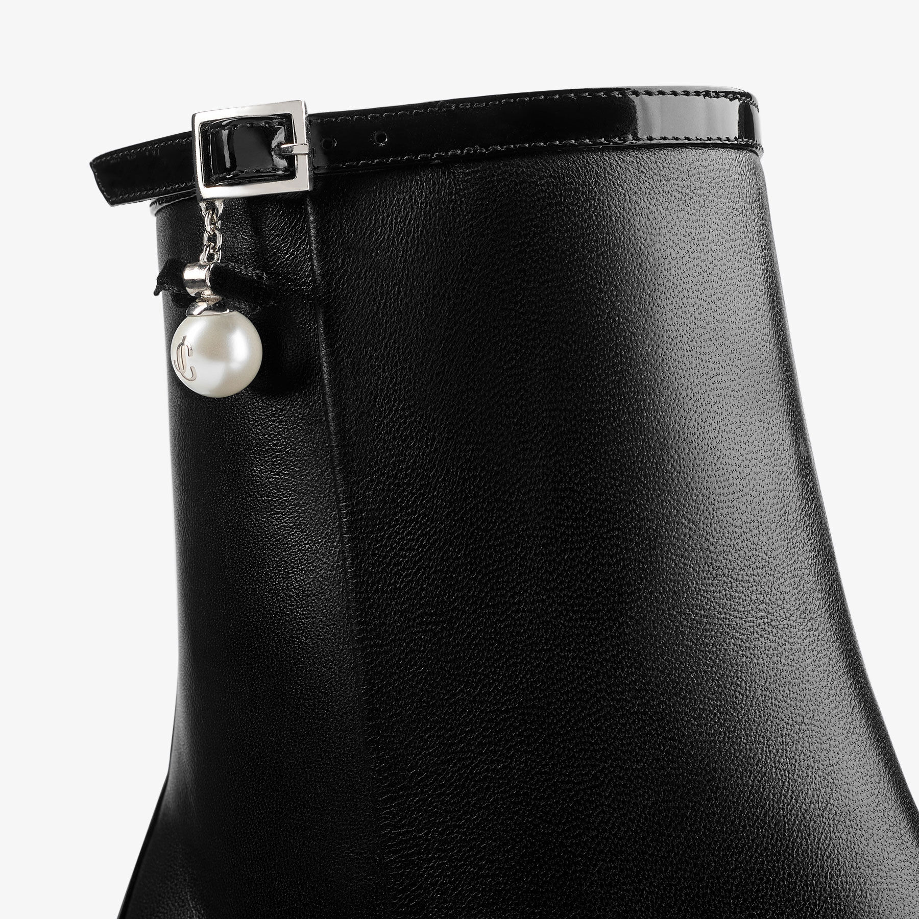 Adry Ankle Boot 60
Black Patent and Nappa Leather Boots with Pearl Charm - 3