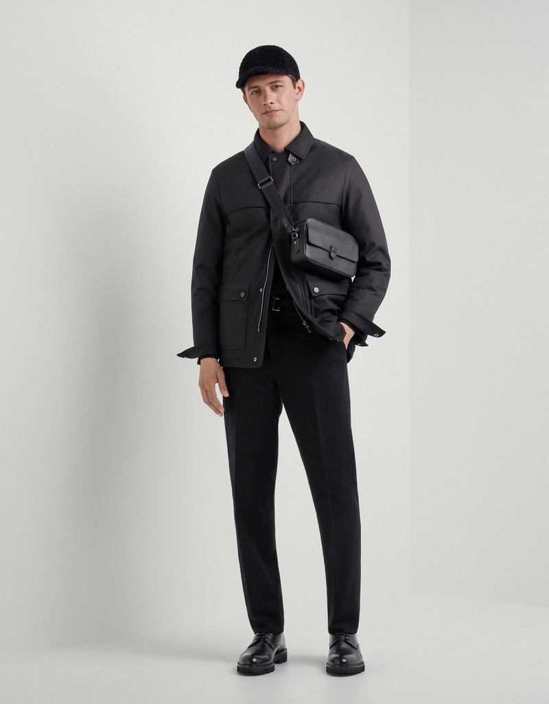 Canali CANALI MAESTRALE BLACK SET-IN SLEEVE TECHNICAL FABRIC FIELD JACKET outlook