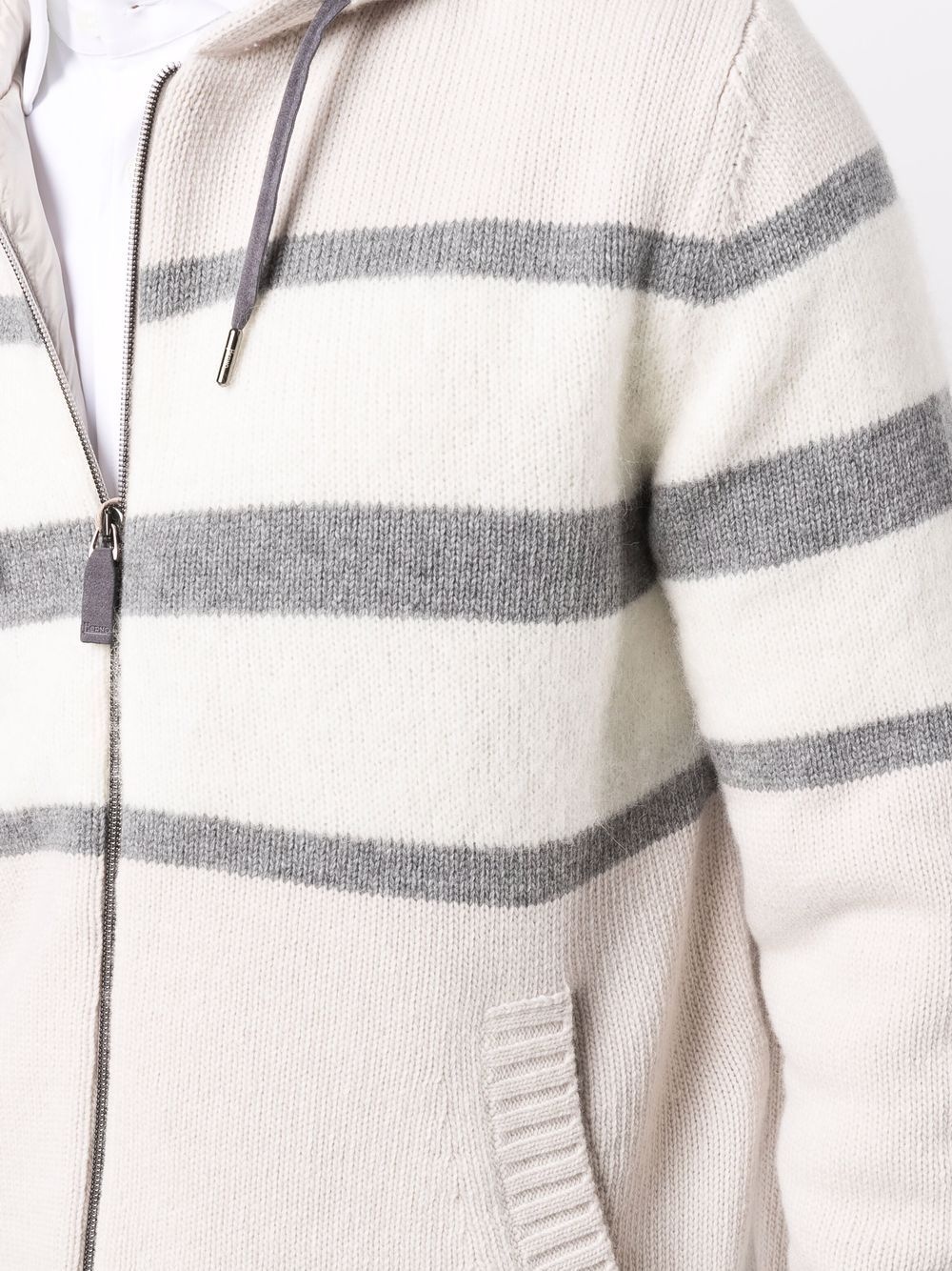 striped zipped cardigan - 5