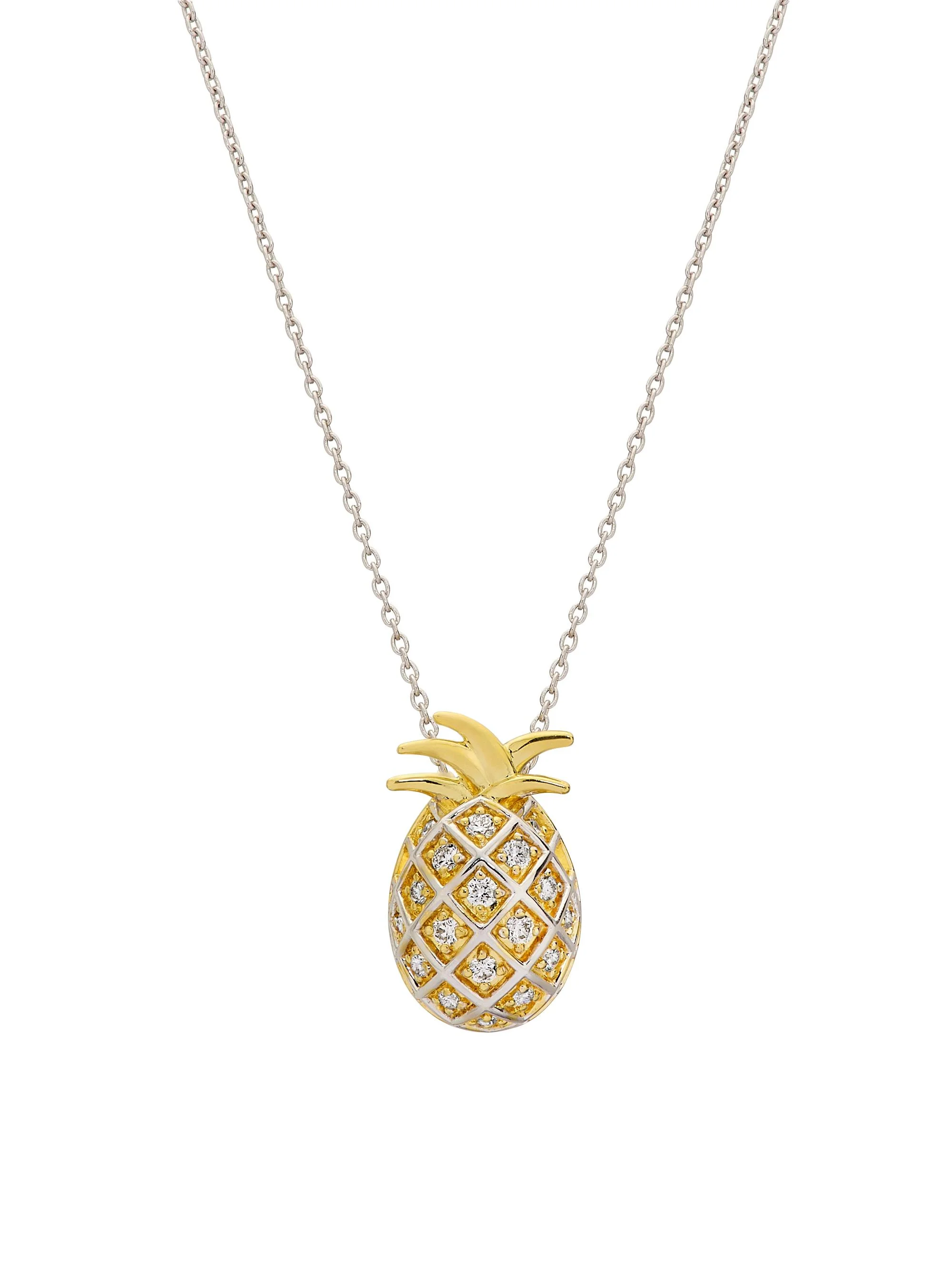 Women's Tiny Treasures Two-Tone 18K Gold & 0.21 TCW Diamond Pineapple Pendant Necklace - Yellow Gold - 1