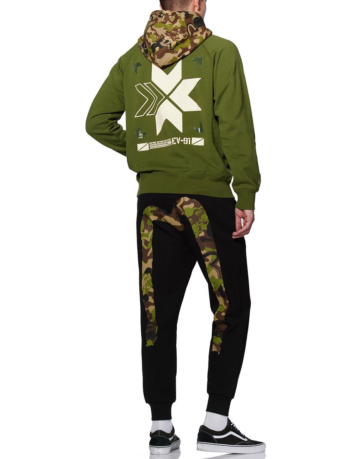 Color-blocking Seagull Print Hoodie - 6