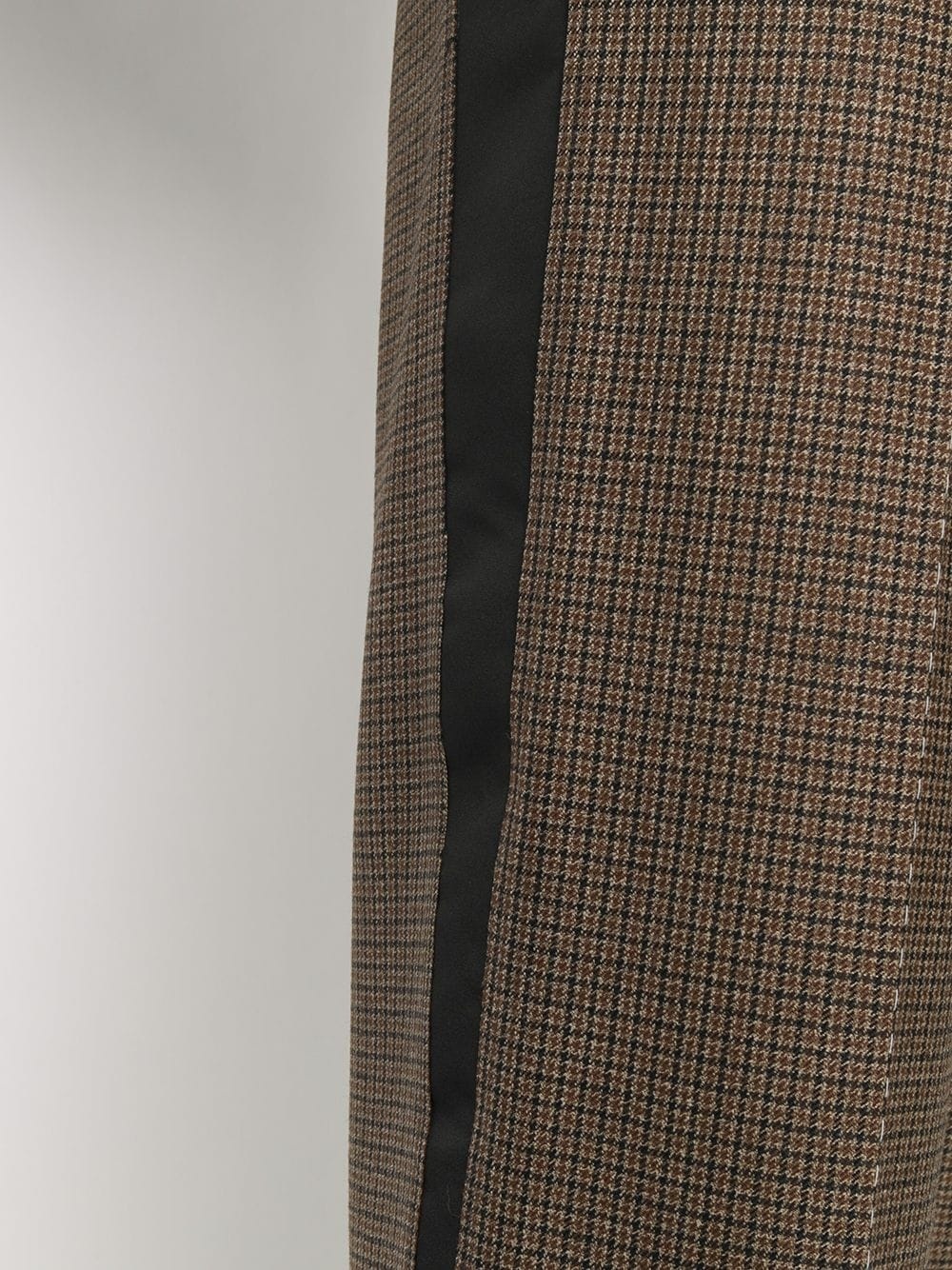 wool check straight trousers - 5