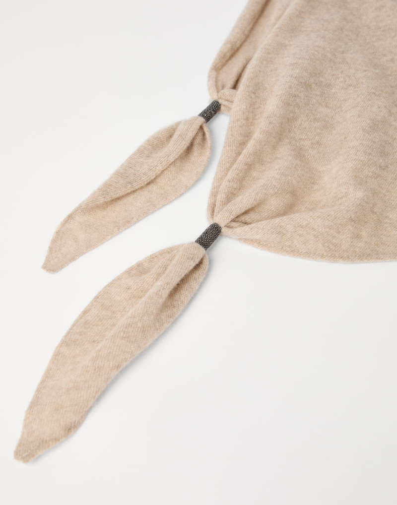 Brunello Cucinelli Cashmere scarf with shiny details outlook