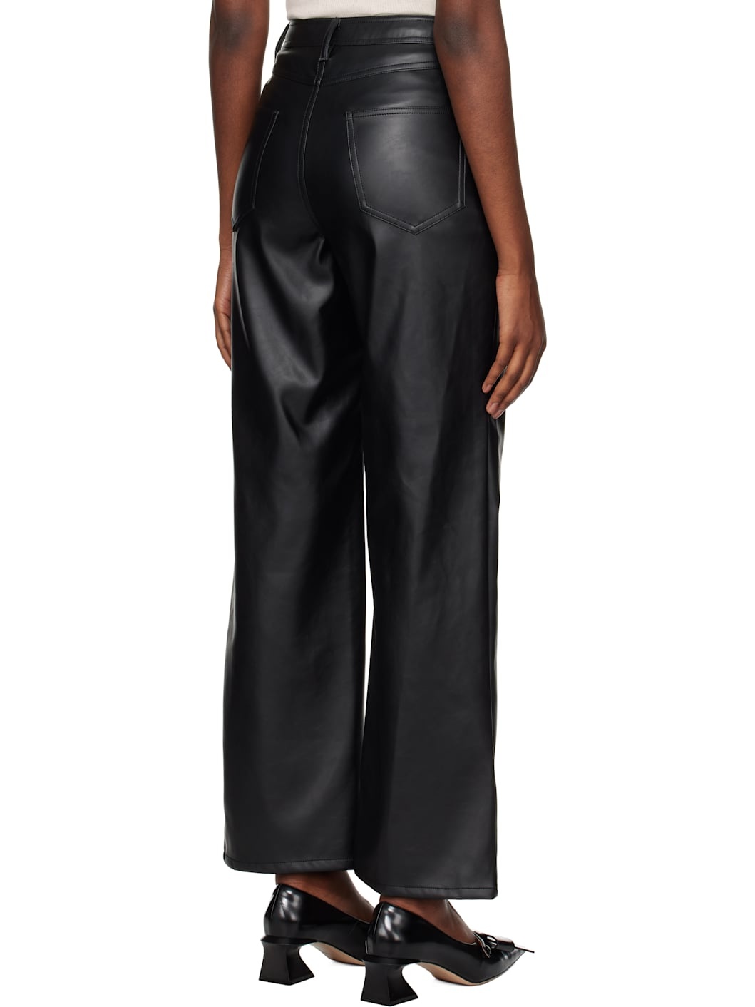 Black Label Wide Fit Faux-Leather Pants - 3