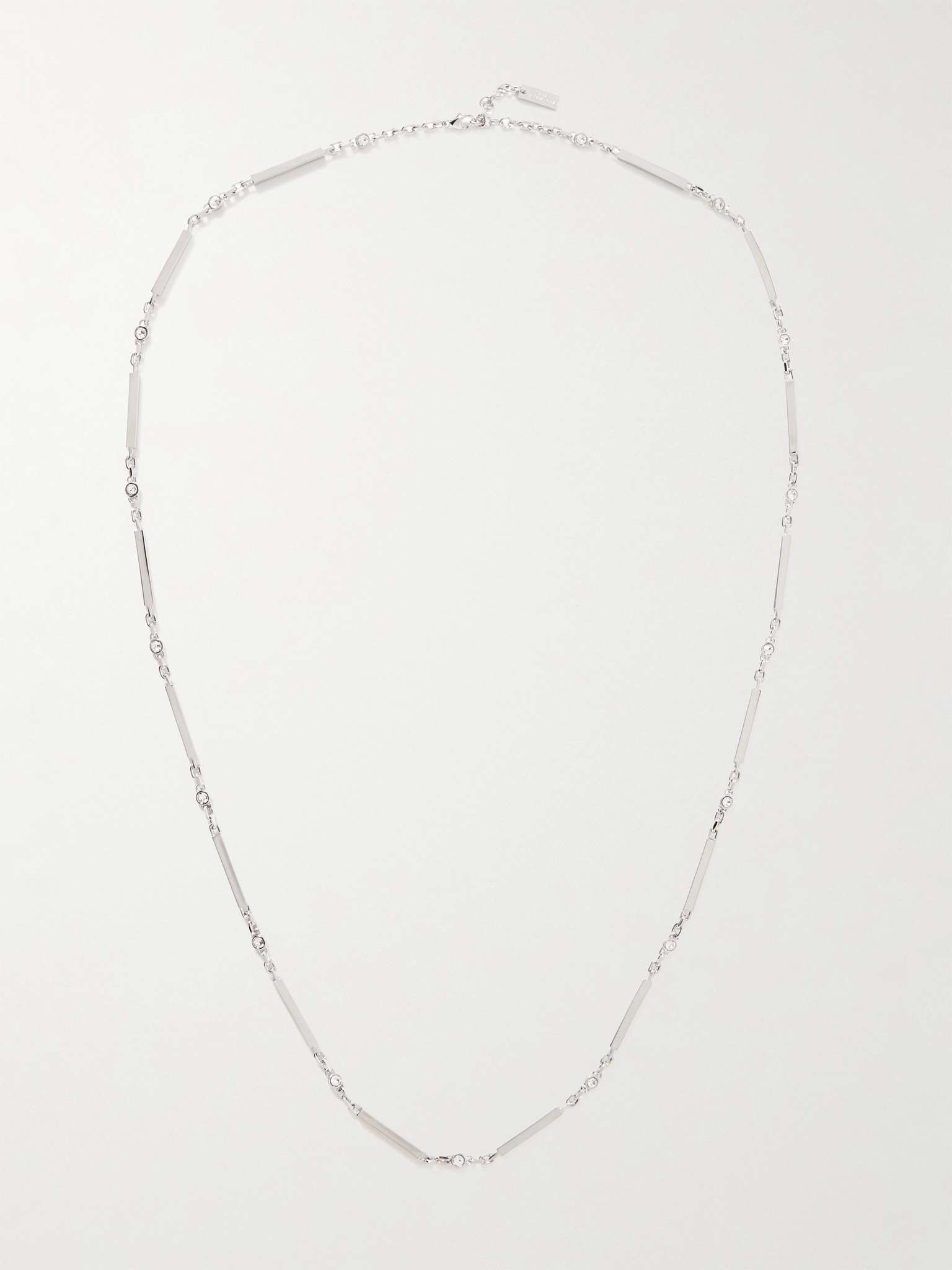 Silver-Tone Crystal Chain Necklace - 1