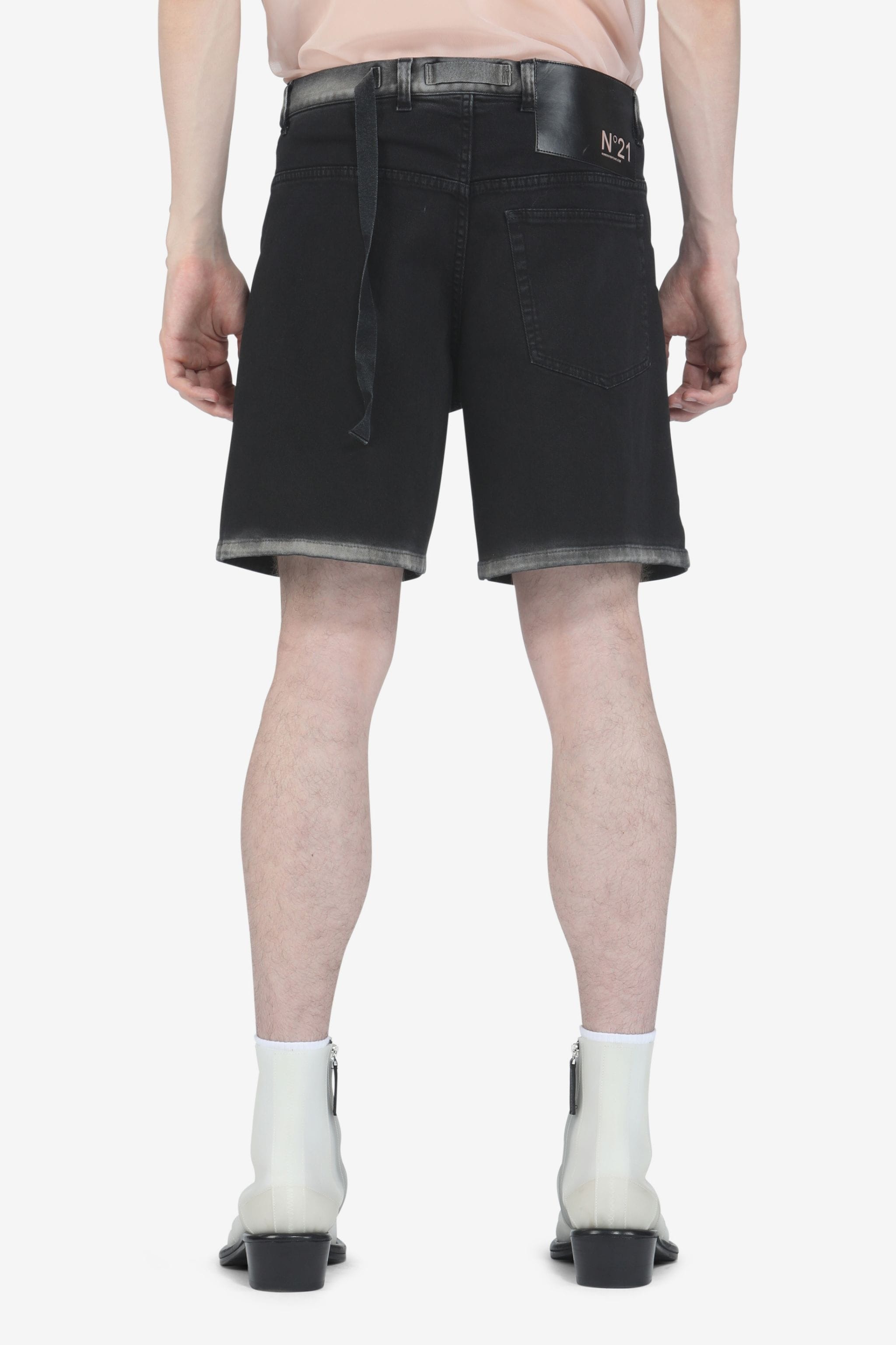 ACID-WASH DENIM SHORTS - 2