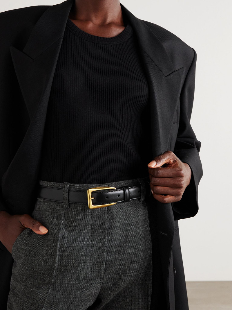 The Row Arco leather belt Black outlook