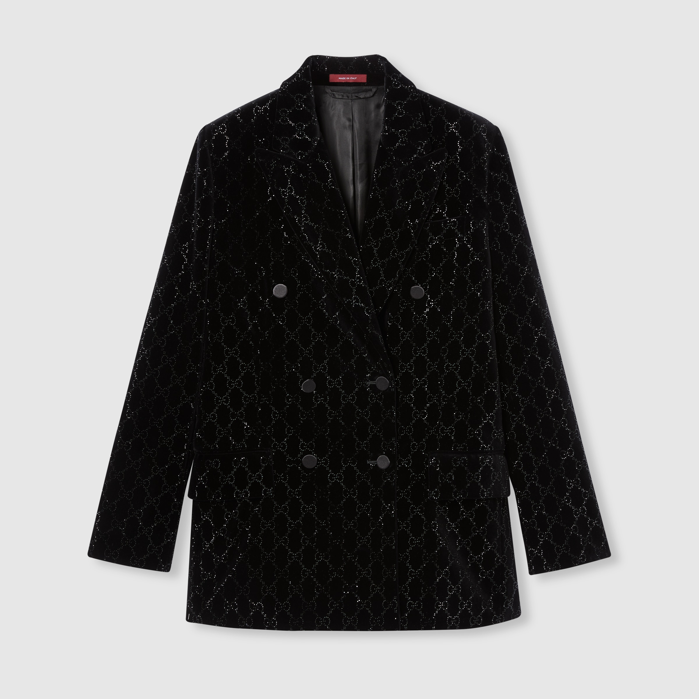 Embroidered cotton velvet jacket - 1