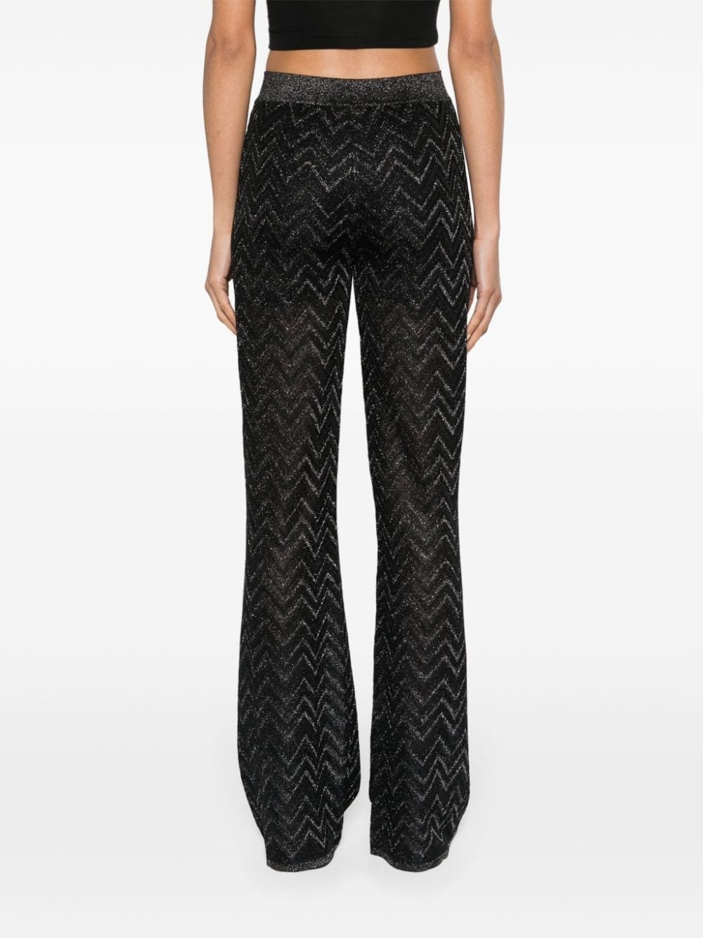 zigzag wide-leg trousers - 4