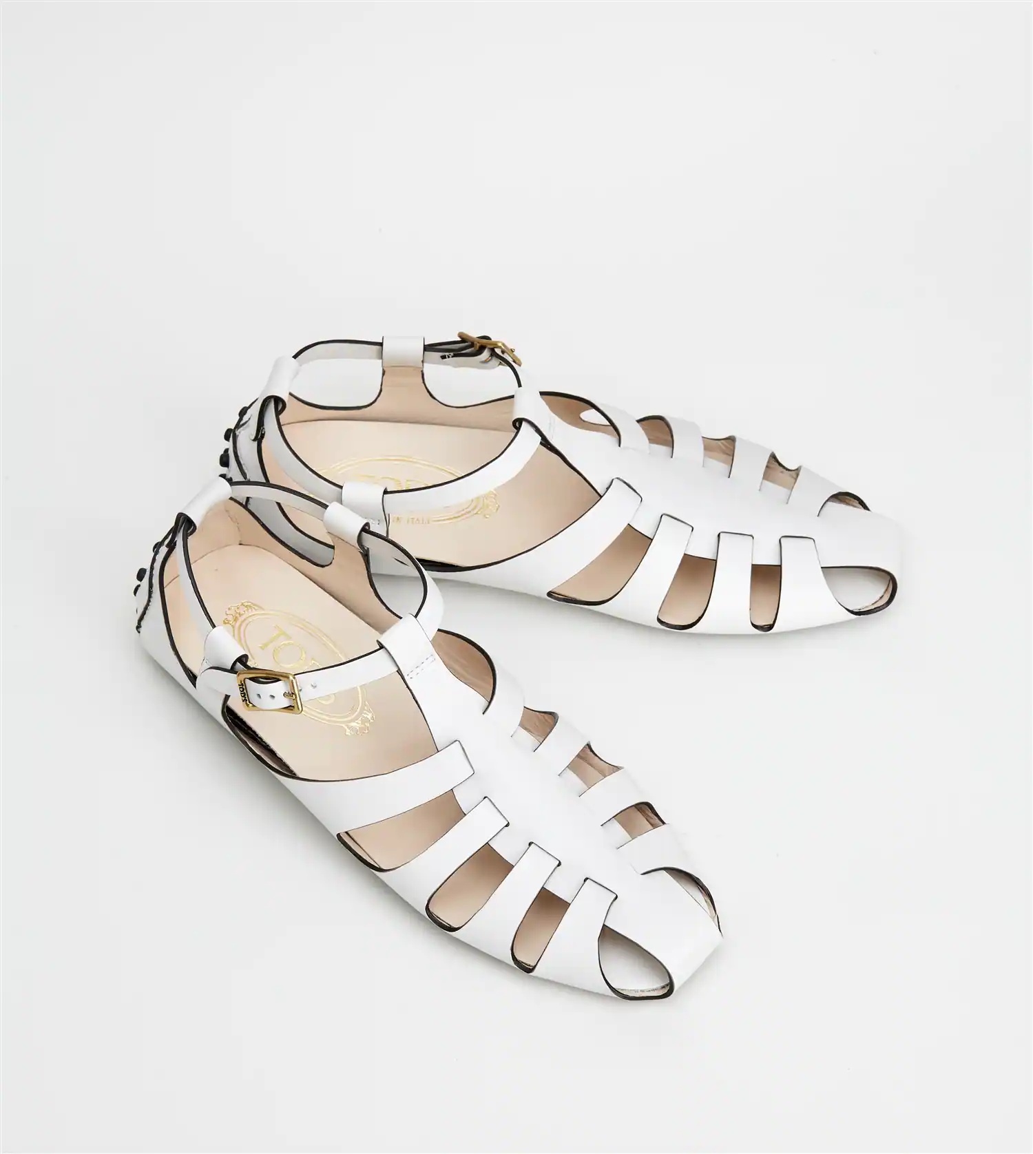 GOMMINO SANDALS IN LEATHER - WHITE - 4