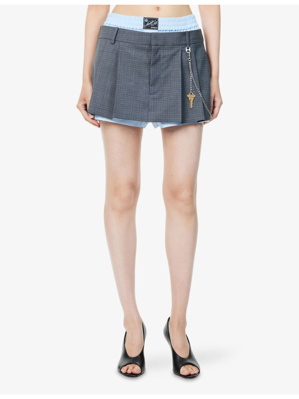 Pre-Styled Pleated Stretch-Wool Blend Skort - 3