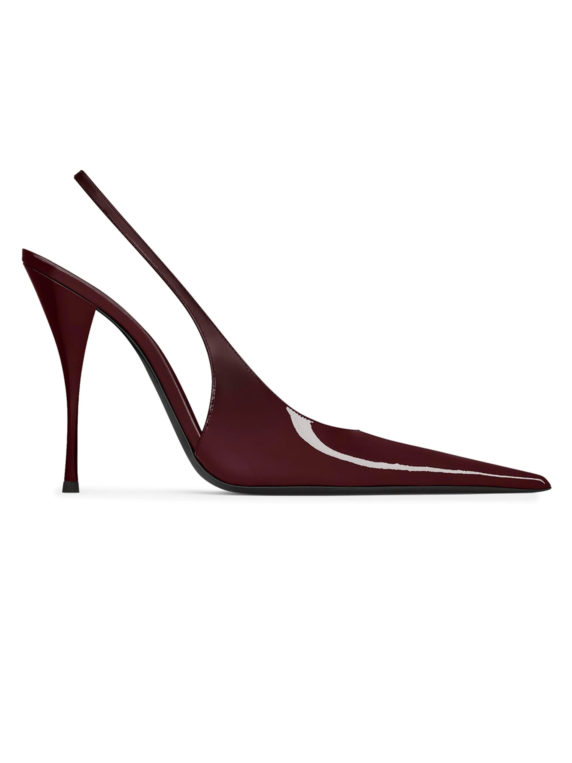 Women's Slingback Pumps in Patent Leather - Marron Glace - 1