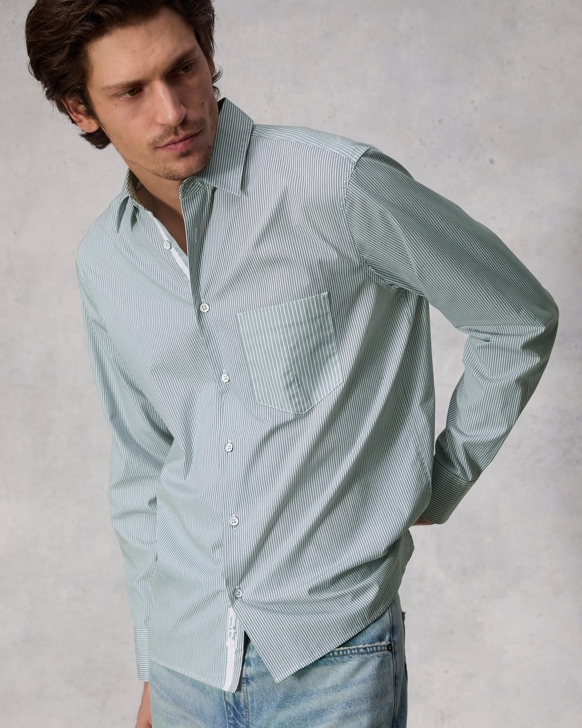 Dalton Striped Hemp Cotton Shirt
Relaxed Fit Button Down - 6