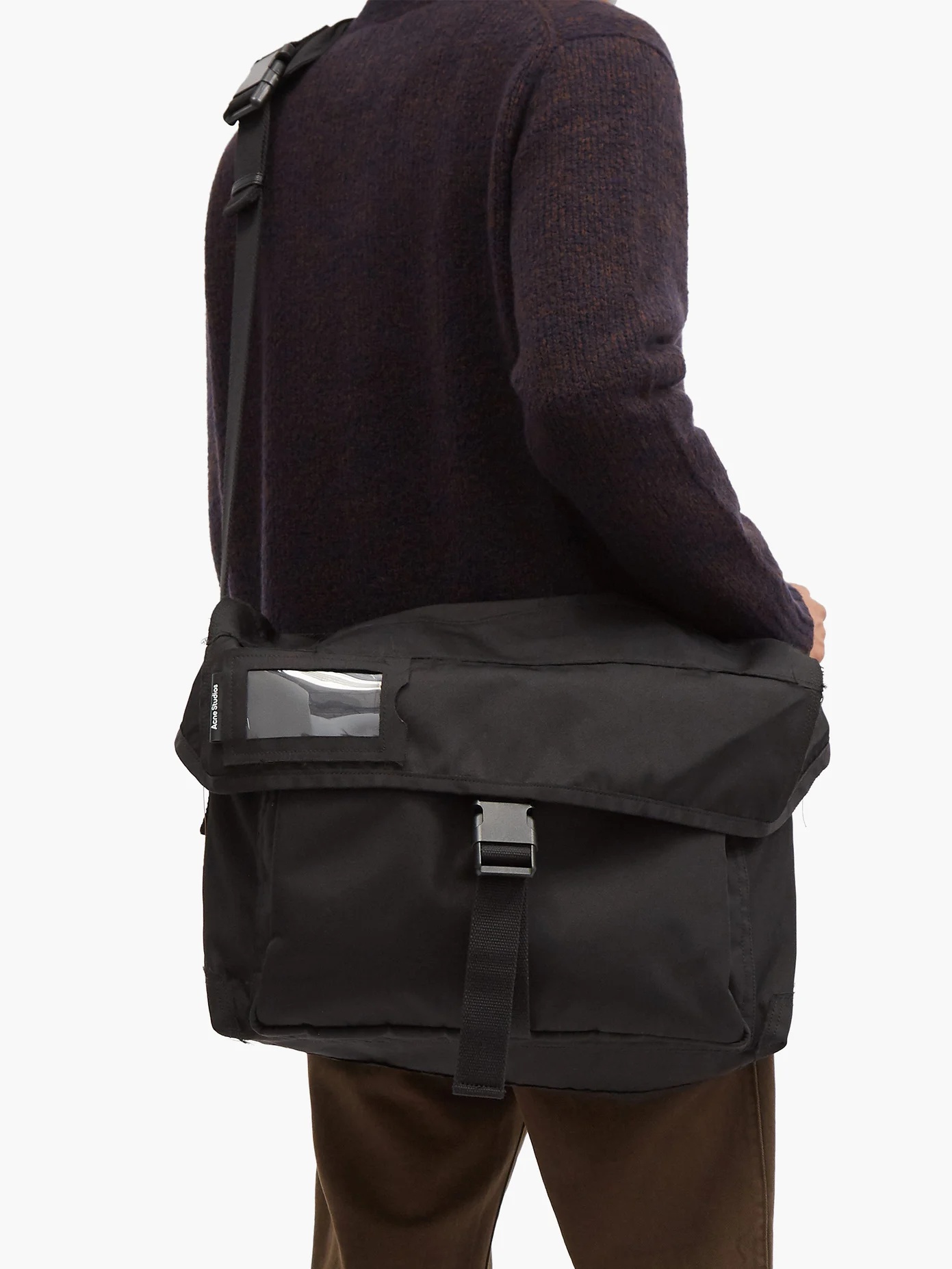 Raw-edged large canvas messenger bag - 3