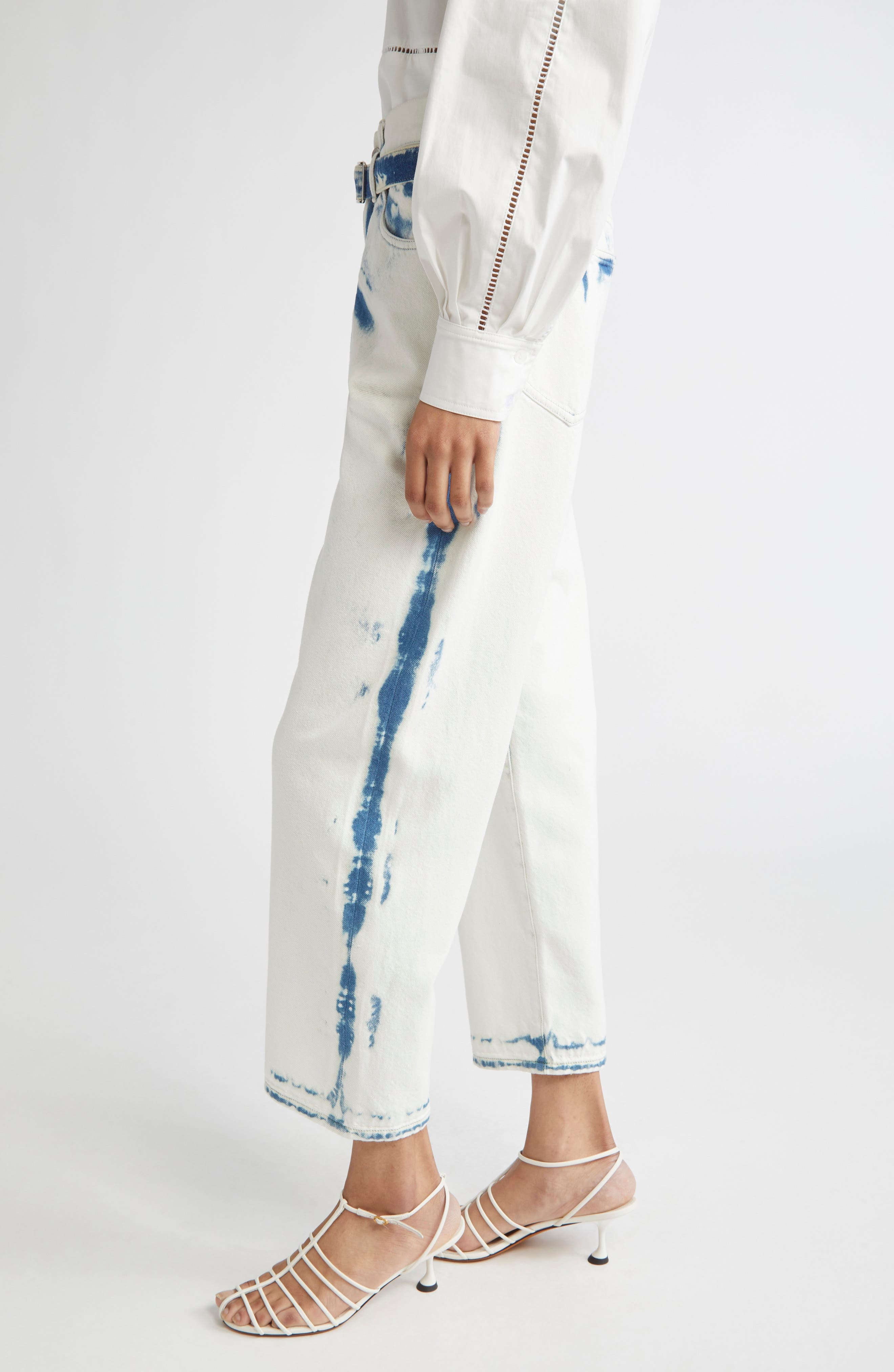 Proenza Schouler Ellsworth Belted Crop Jeans in Bleach Out at Nordstrom - 3