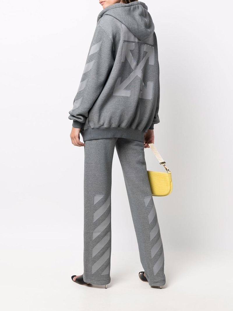 Off-White RUBBER ARROW ZIP-UP HOODIE GREY GREY outlook