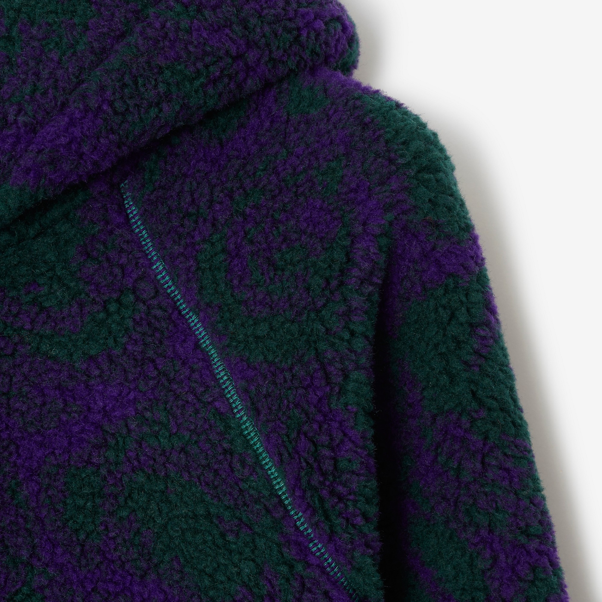 Rose Print Fleece Hoodie - 6