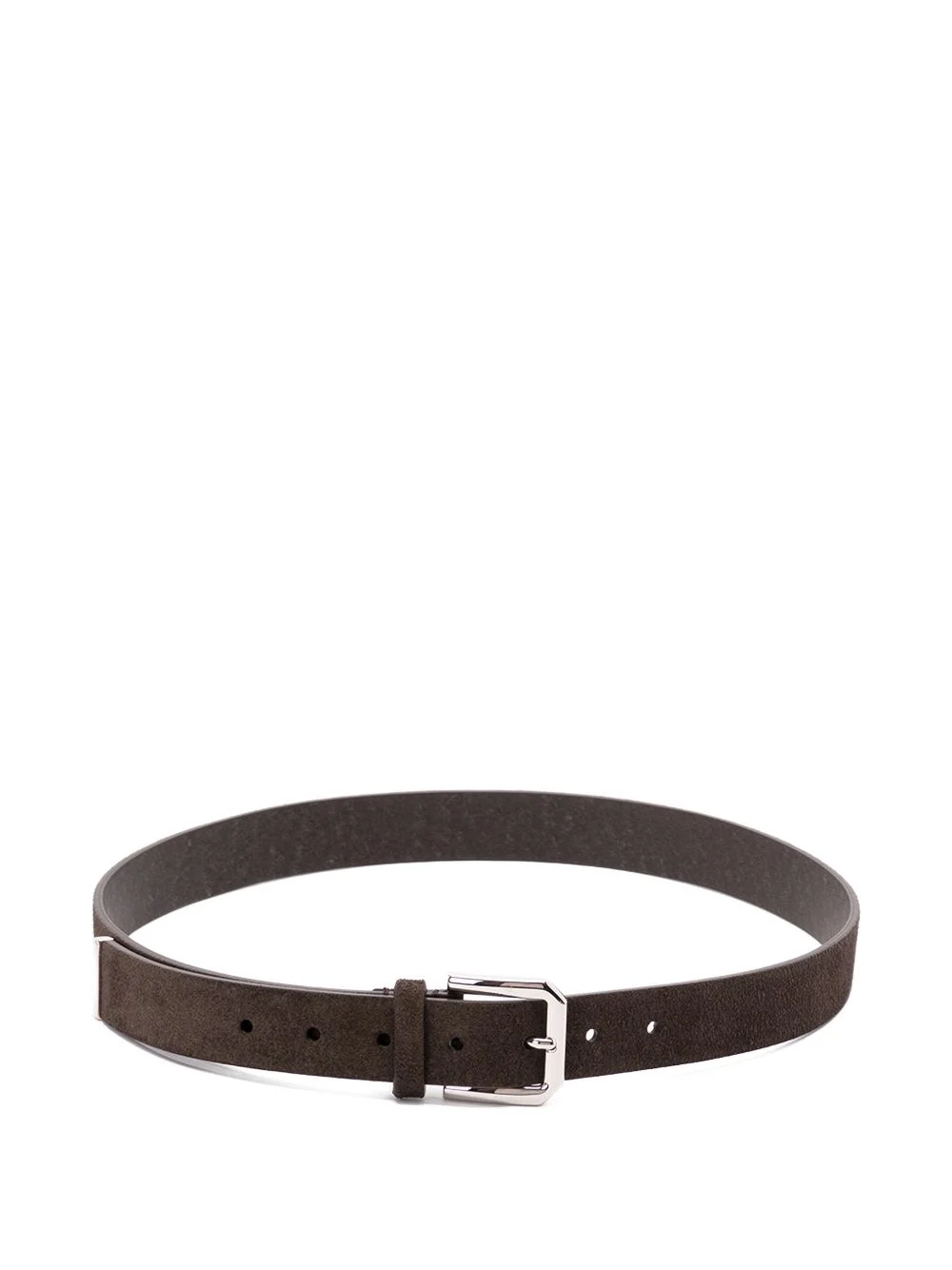 silver-buckle leather belt - 1