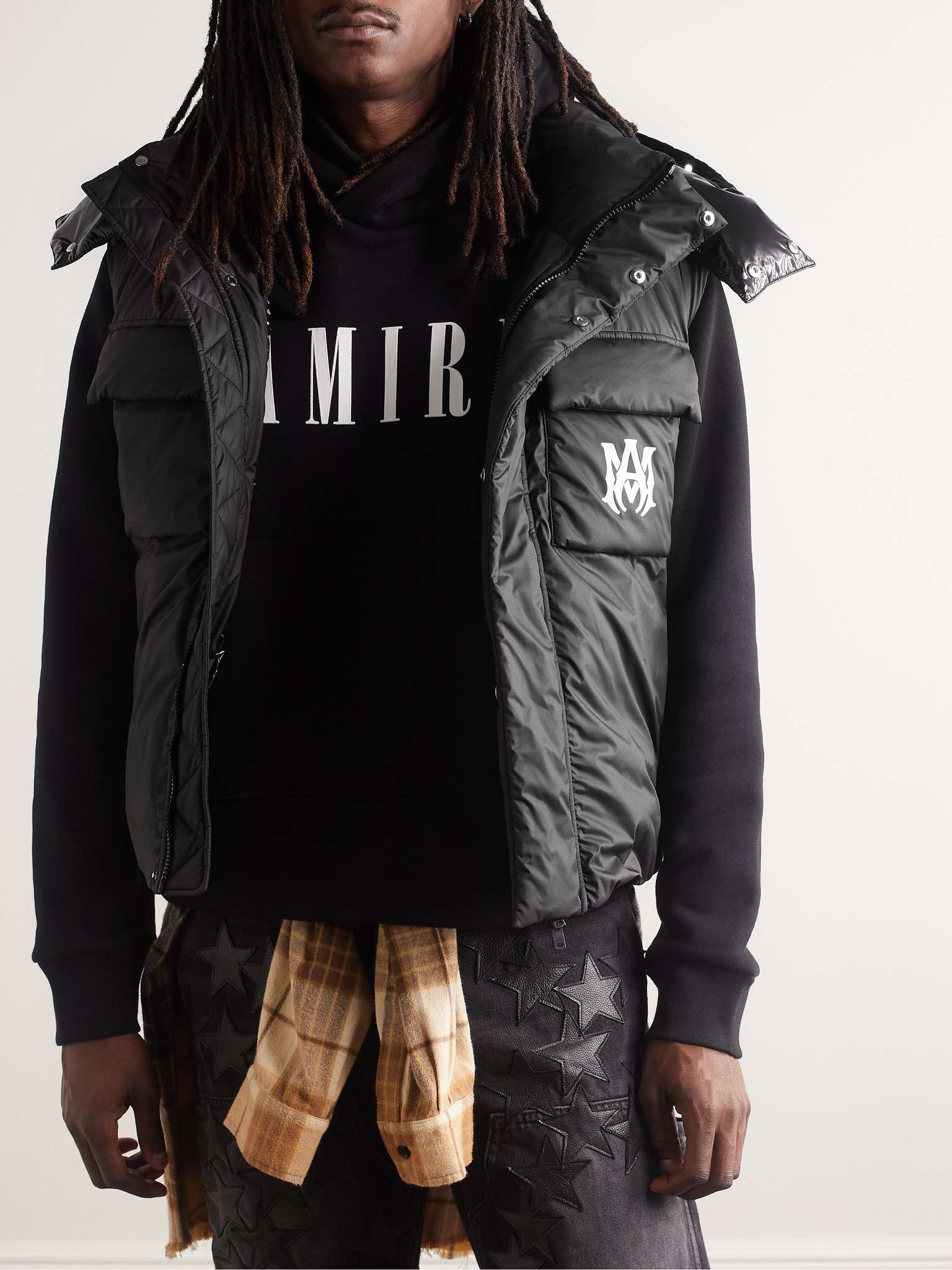 Logo-Print Shell Hooded Down Gilet - 4