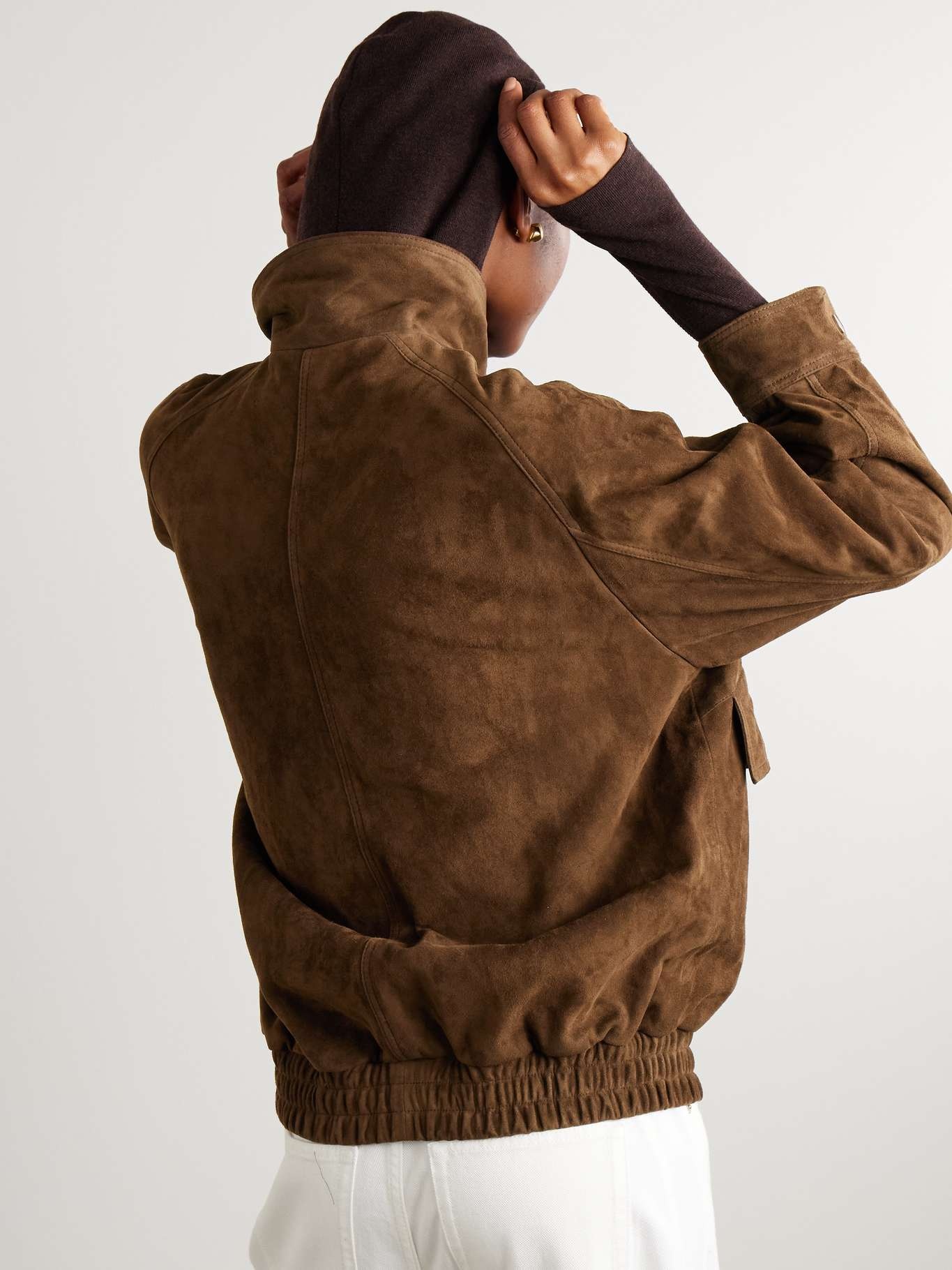 Ariste oversized paneled suede jacket Brown - 4