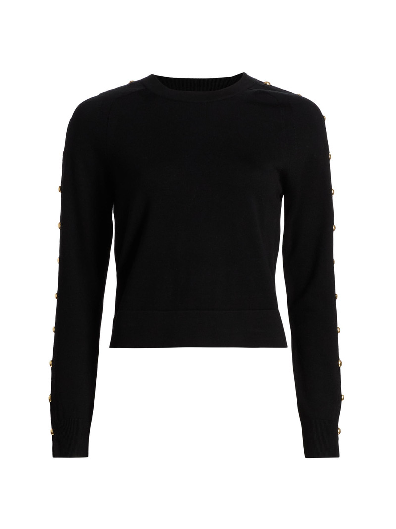 Women's Declan Studded Wool Top - Black 1