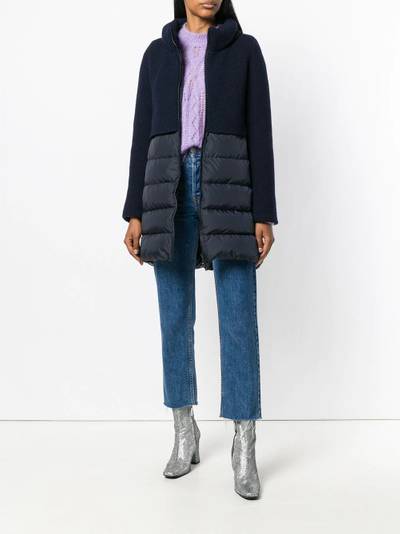 Herno knit panel padded coat outlook